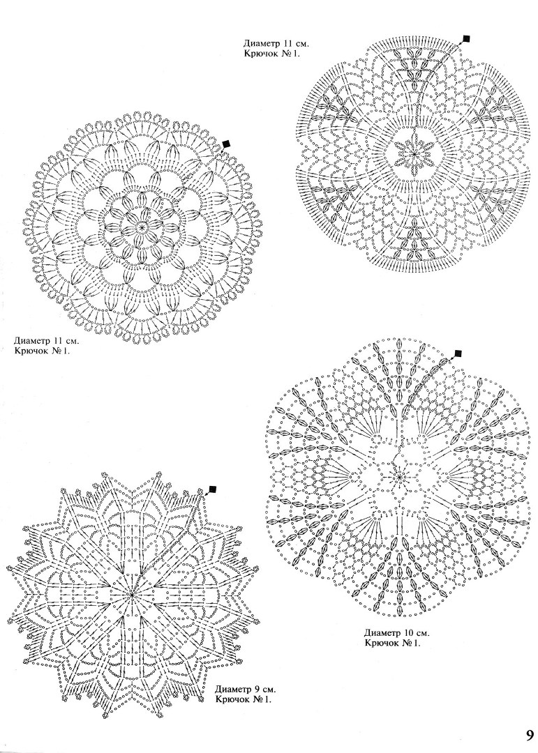 схема салфетка крючком маленькая